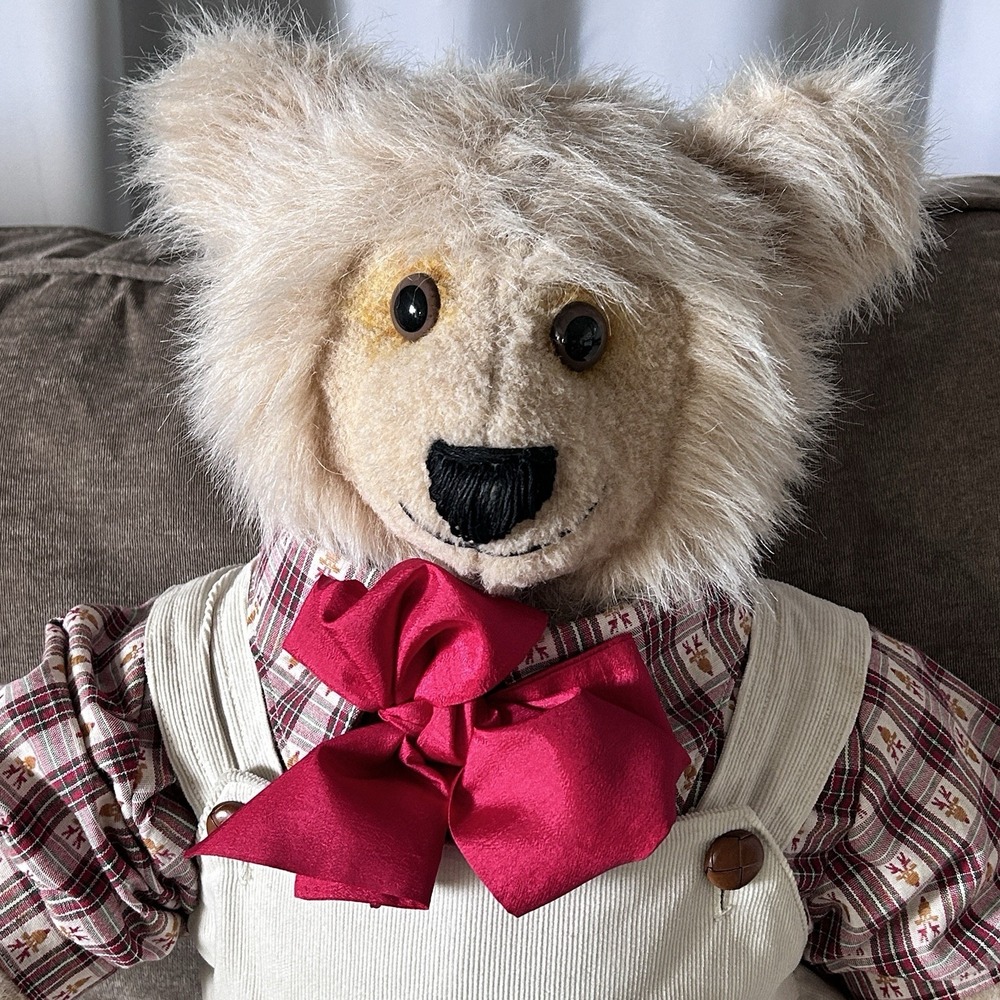 OOAK Handmade Teddy Bear Folk Art Primitive Plush Collectible Dave Duffy 7/10